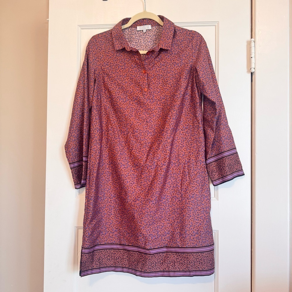 Laurence Tavernier Gabi Women's 100% Cotton Nightshirt Long Sleeve Size XS